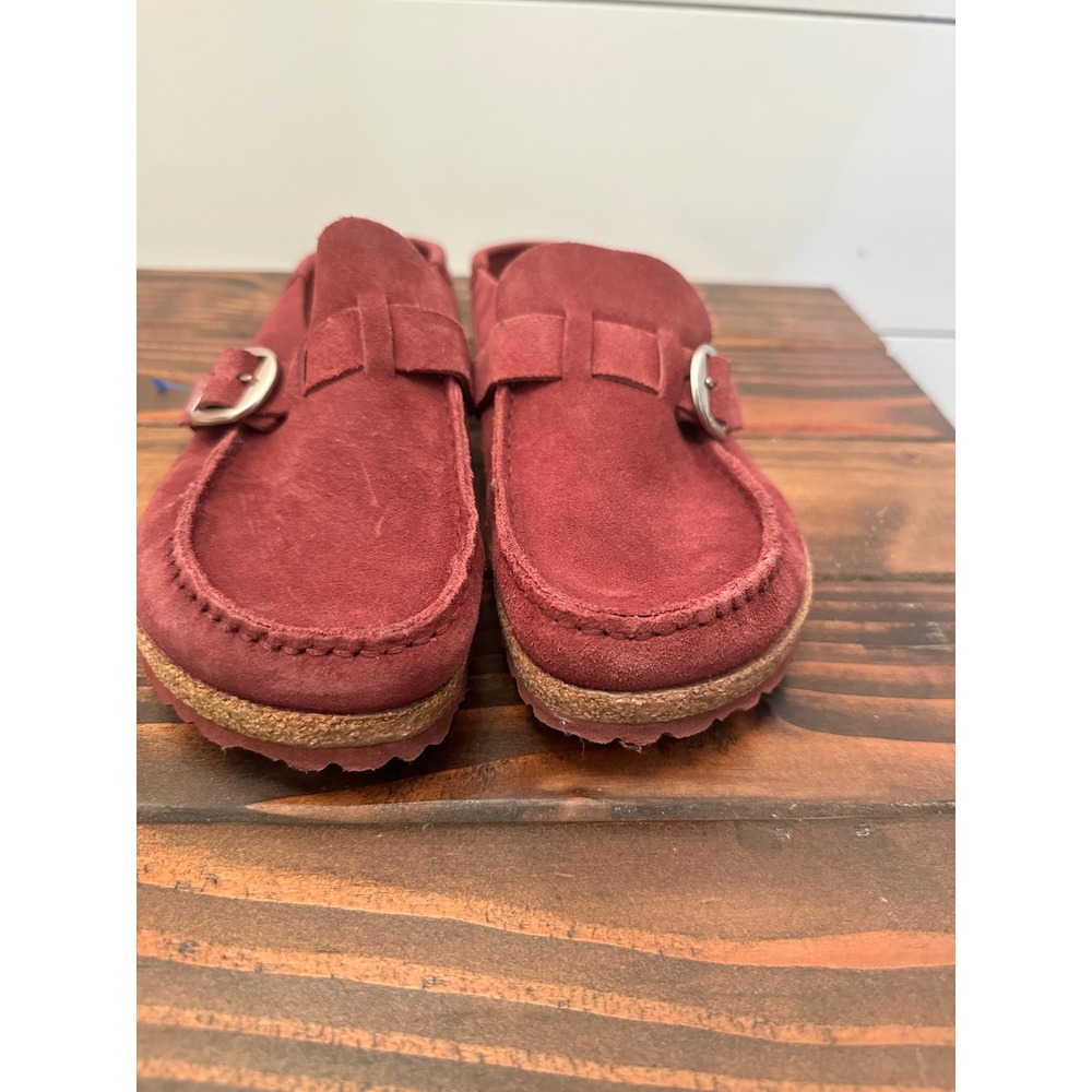 Birkenstock Buckley Suede Clogs Maroon Red Buckle Mules EU 39 US8 Gorpcore Fall